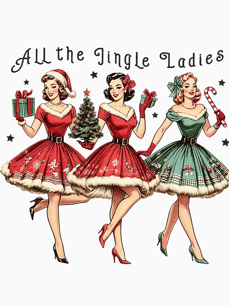 All the Jingle Ladies Retro Holiday Scene by torildorxop