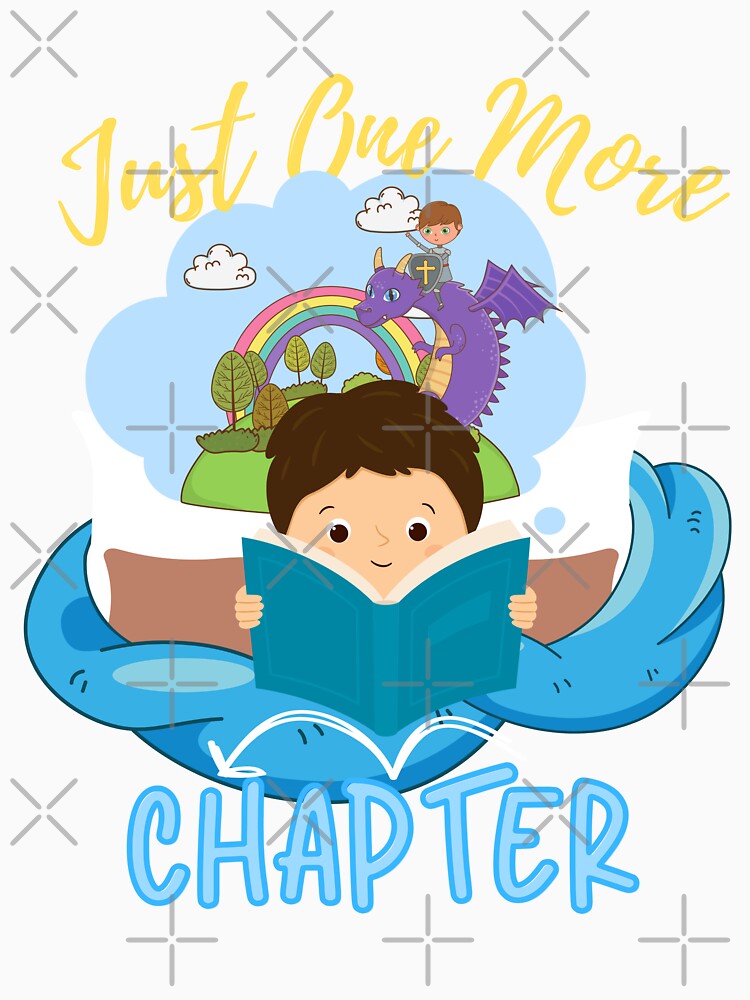 Just One More Chapter Boy Reading (dark blue) by Novelty-Shirts