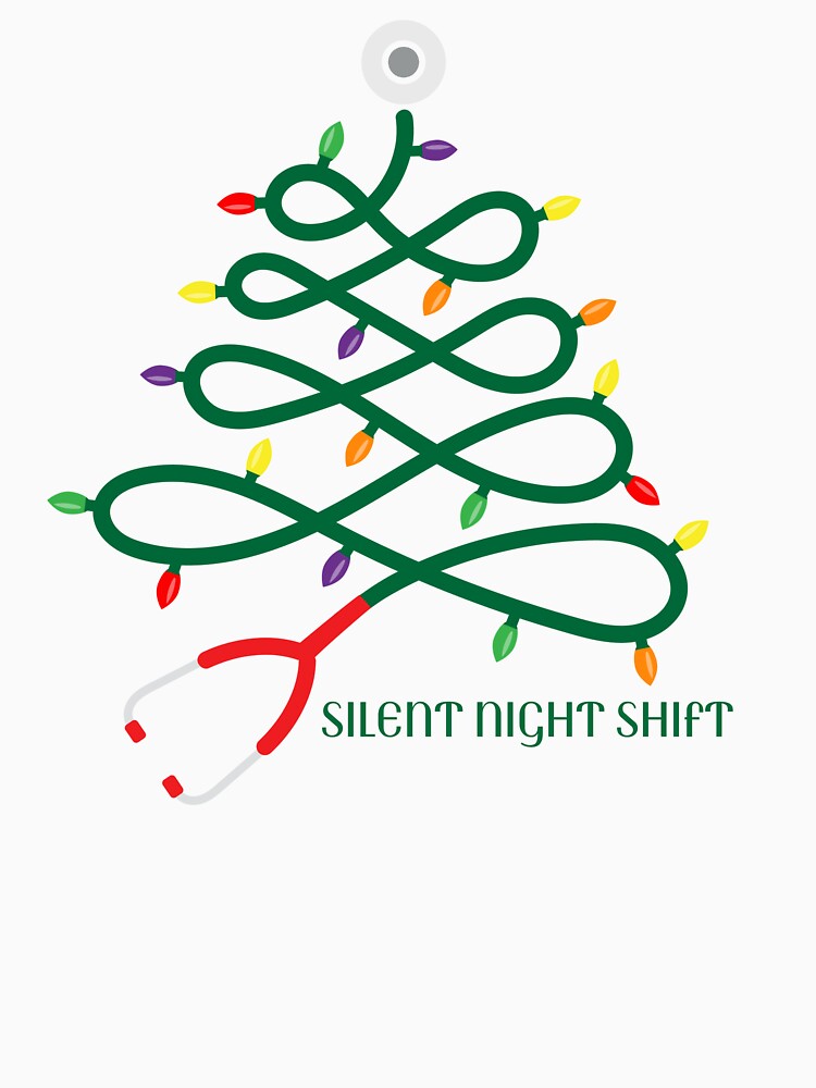 Silent Night Shift | Stethoscope Christmas Tree | Elegant Nurse Christmas Design by NANursing