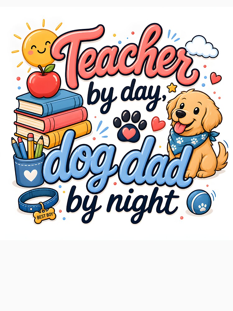 Teacher by Day Dog Dad by Night — Funny Dog Dad Teacher Gift by DoggyDayLove