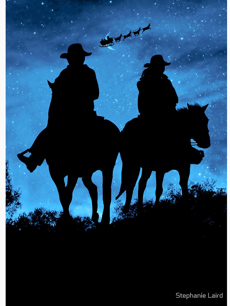 Country Western Cowboy Cowgirl Couple Holiday by Stephanie Laird