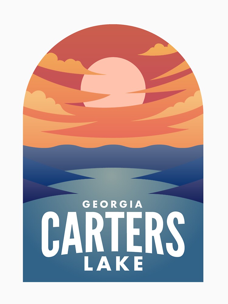 Lake Carters GA Retro Sunset by HalpinDesign