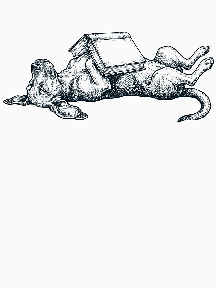 Funny Bloodhound Reading Book Nap Dog Lover by DoodleTortle