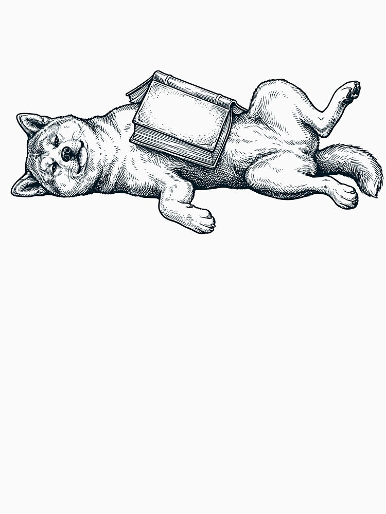 Funny Akita Reading Book Nap Dog Lover by DoodleTortle