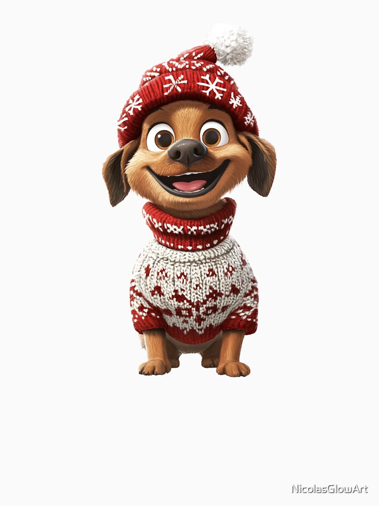 Christmas Happy Dog by NicolasGlowArt