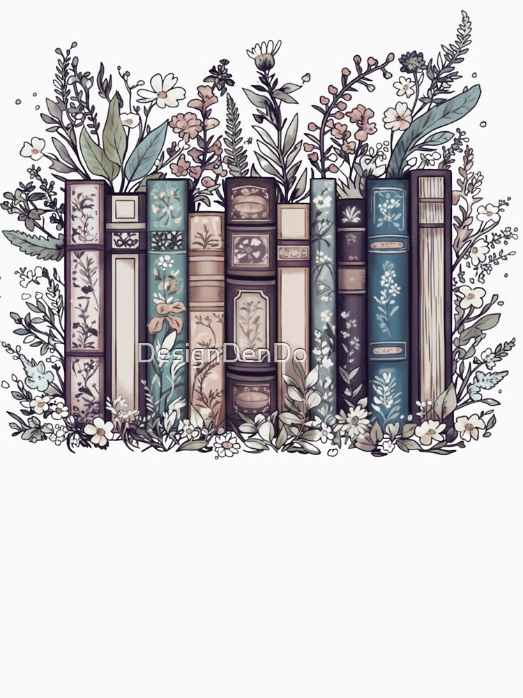 Flower Books, Book Lover, Book With Flowers, Teacher, Librarian, Book Lover Gift by DesignDenDo ⭐⭐⭐⭐⭐
