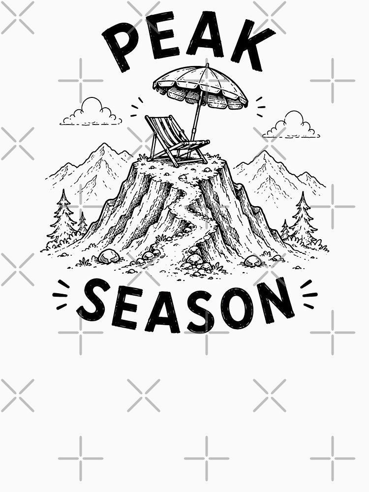 Peak Season Funny Mountain Hiking Adventure Design by MonkiFlipp