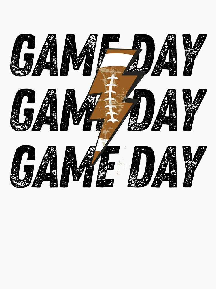 Game Day Lightning Print, Vintage Gameday Football by FamilyGlowStore