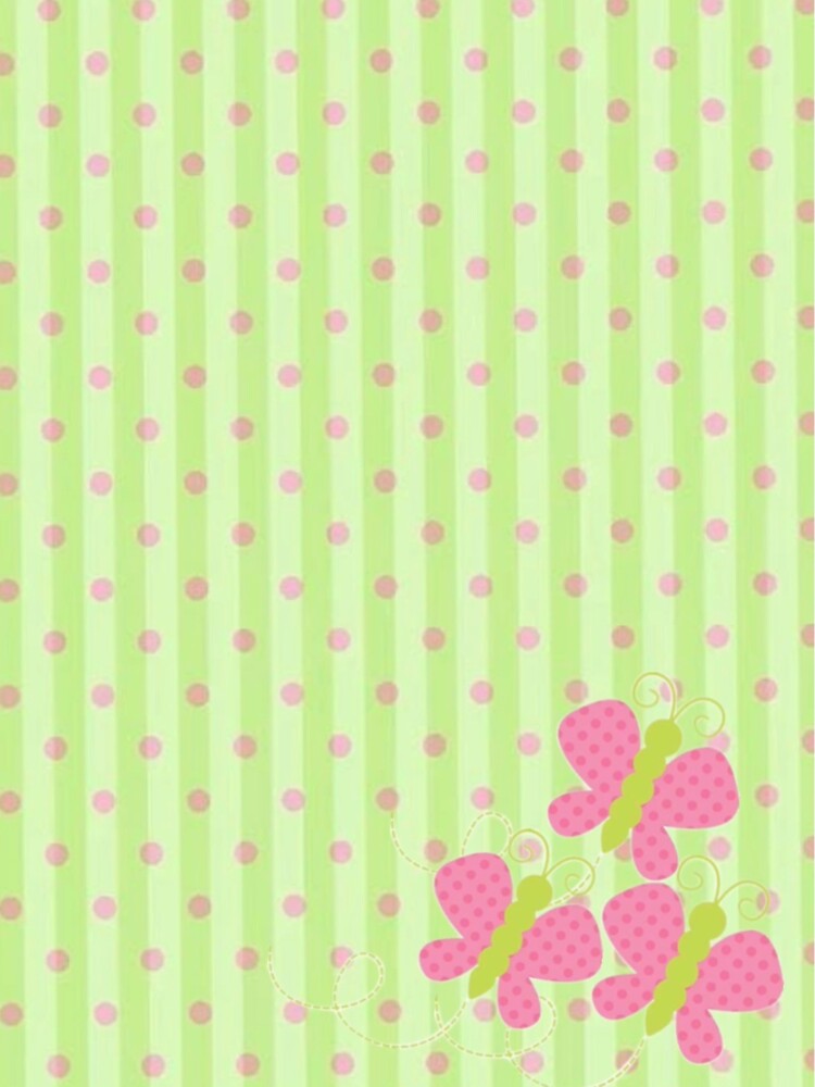 Y2K Pink Butterflies & Lime Green Stripe Pattern | Retro 2000s Funky Aesthetic by BrontesWhimsyStore