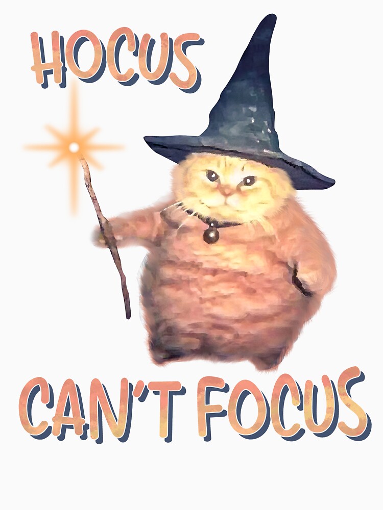 Funny Hocus Cant Focus Cat by RebeccaLittlee