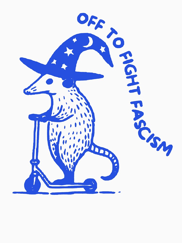 Off to Fight Fascism Opossum on a Scooter meme by RamneekFraty