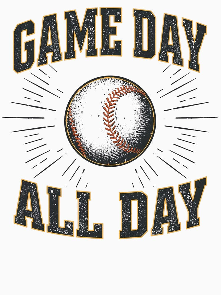 Game Day All Day Baseball T-Shirt – Sporty Baseball Graphic Design T-Shirt by FestivityFinds