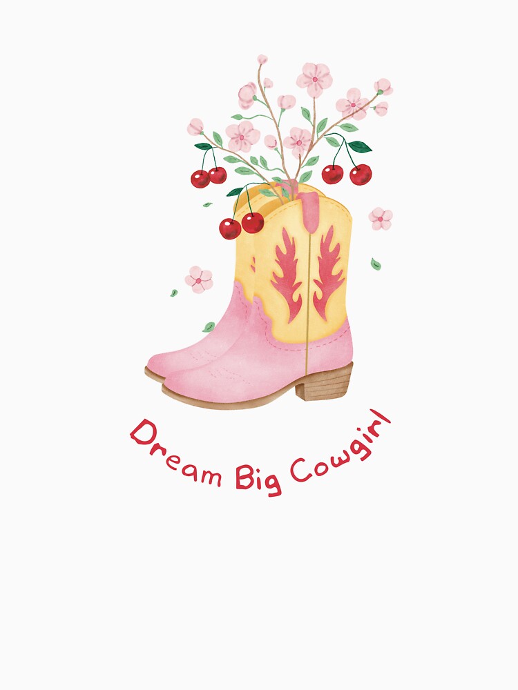Dream Big Cowgirl Boots Cute Illustration by magicstorytale