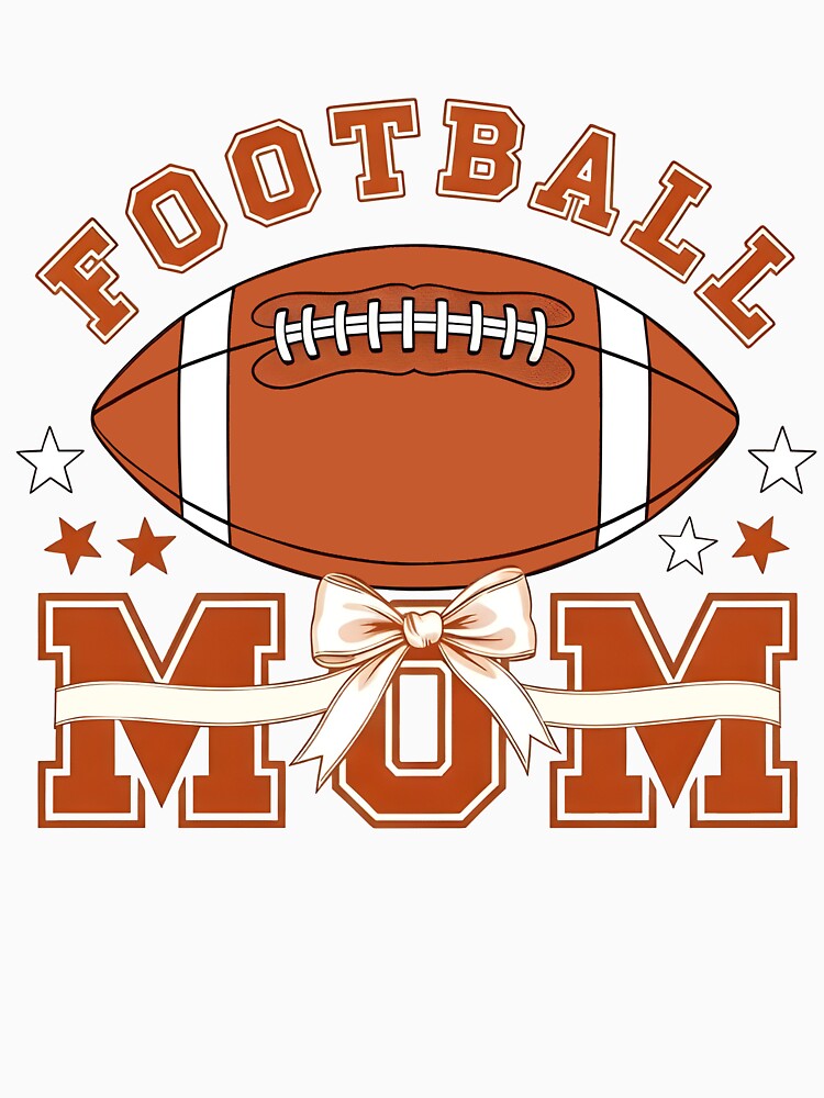 Proud Football Mom with Cute Bow and Stars by FmDesigner87