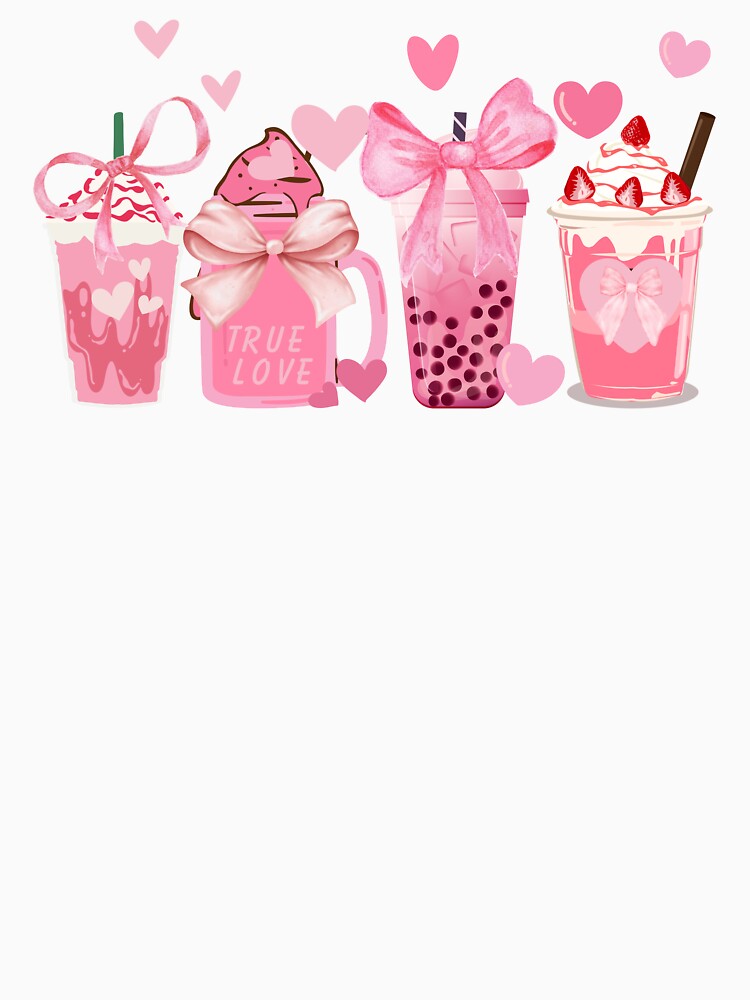 Pink Bow Coquette Pink Frappe Pink Coffee Cup Pink Latte Drink by CCKimShop