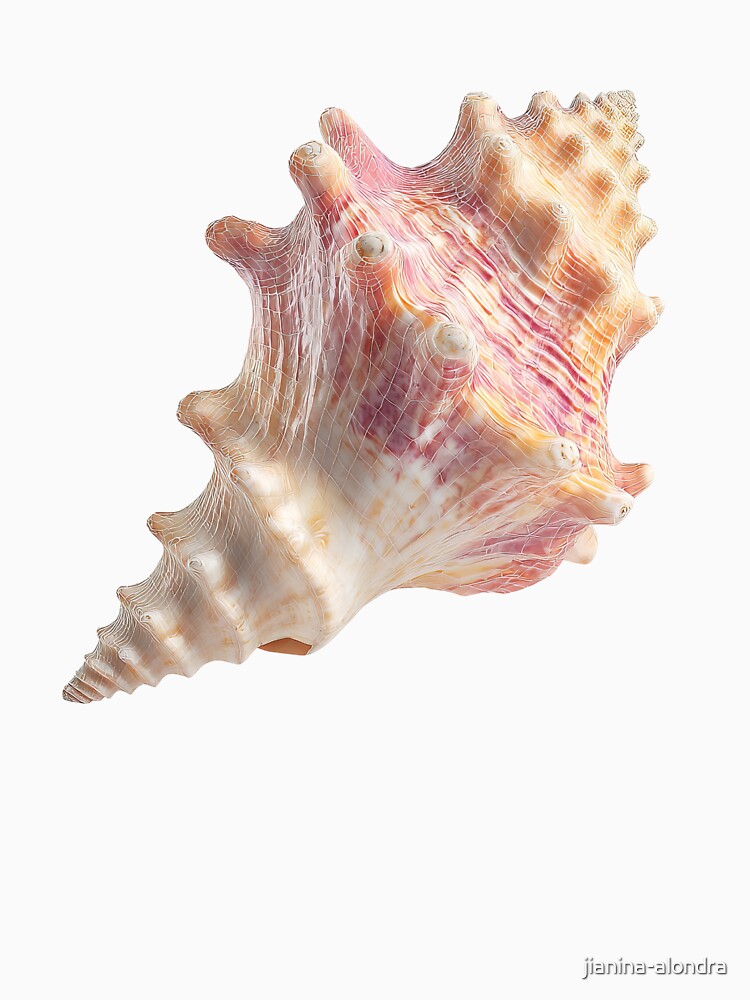 Pink Conch Seashell Coastal Aesthetic by jianina-alondra