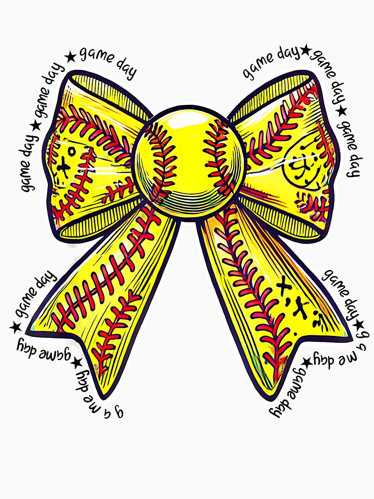 Game Day Coquette Bow Softball Mom Mothers Day by facegm