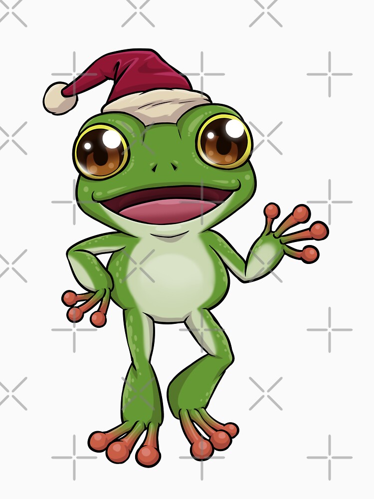 Australian Green Tree Frog Santa | Christmas Reptile by Jovak