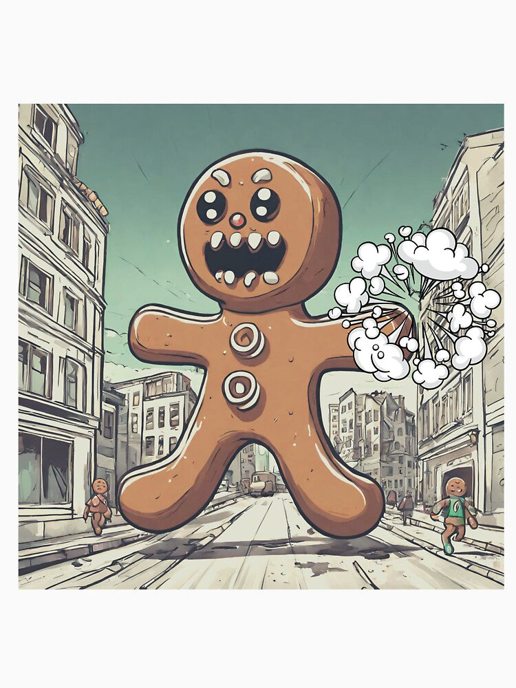 Angry Gingerbread Man Funny Christmas by CyberArtistOne