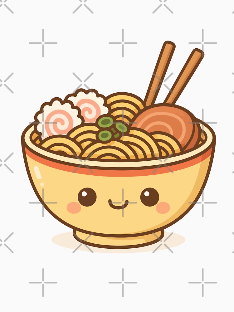 Cute Ramen Bowl with Chopsticks Kawaii by stylishdzign