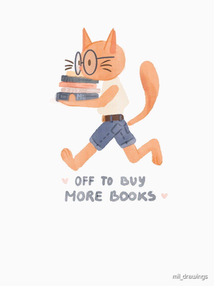 Cat going to buy more books by mil_drawings