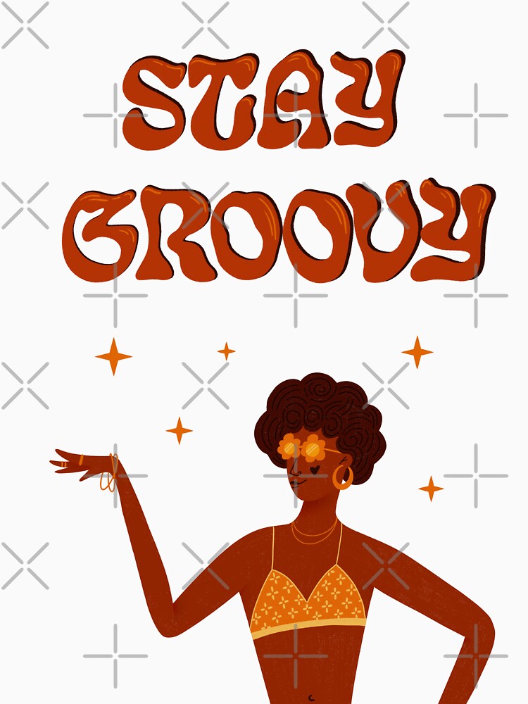 Stay Groovy illustration. Retro Art 60s 70s Sunshine Baby by WeirdyTales