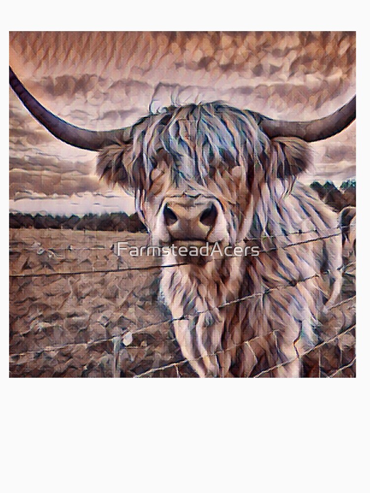 Happy Highland Cow Painting by FarmsteadAcers