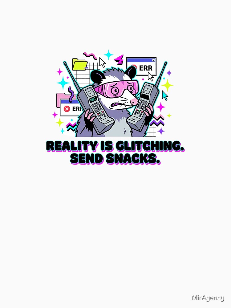 Glitchy Opossum Y2K Aesthetic - Reality is Glitching by MirAgency