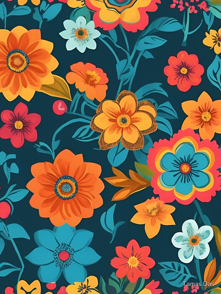 Groovy Blooms Embracing the Retro Vibe of 70s Flower Patterns by Tamas Das