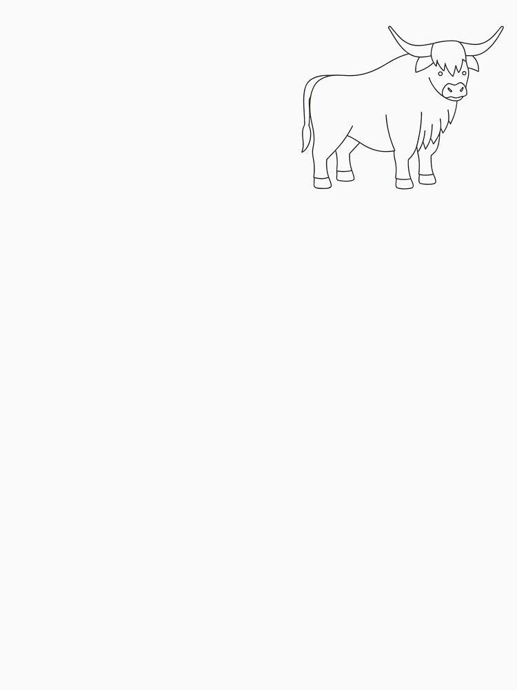 Highland Cow Friendly 2 Line Art Gift by OneLine Studio