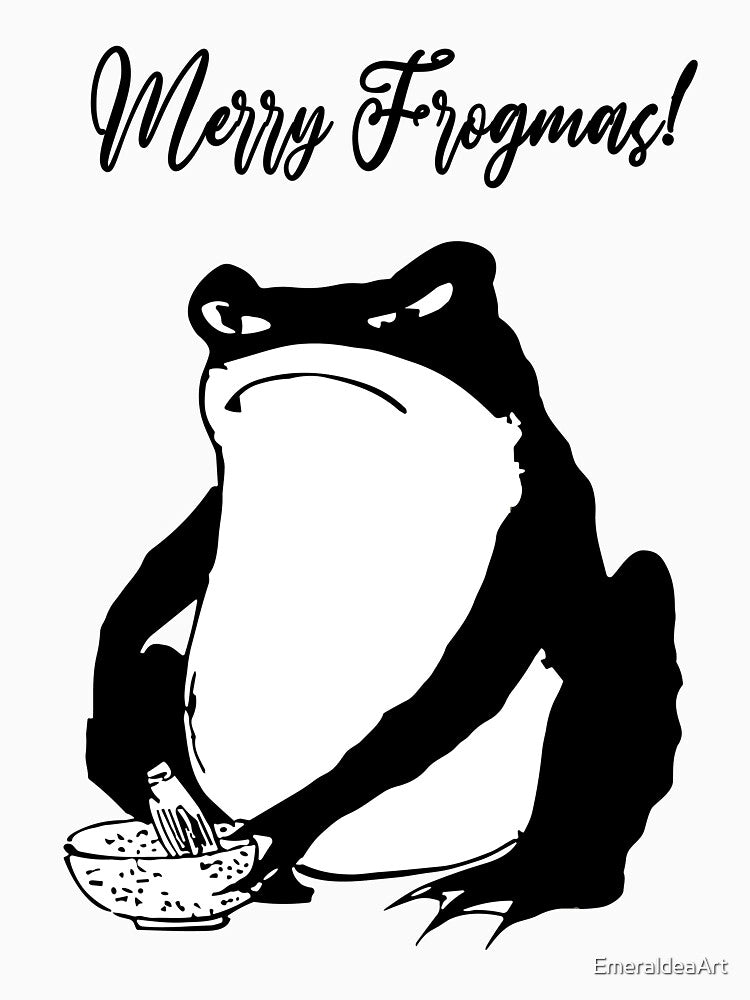 Festive Melancholy: Matsumotos Unimpressed Frogmas Greetings by EmeraldeaArt