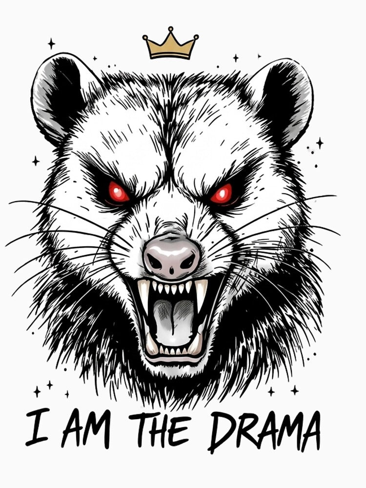 I AM THE DRAMA Opossum Shirt - Fierce Crown Possum by HealingEraInk