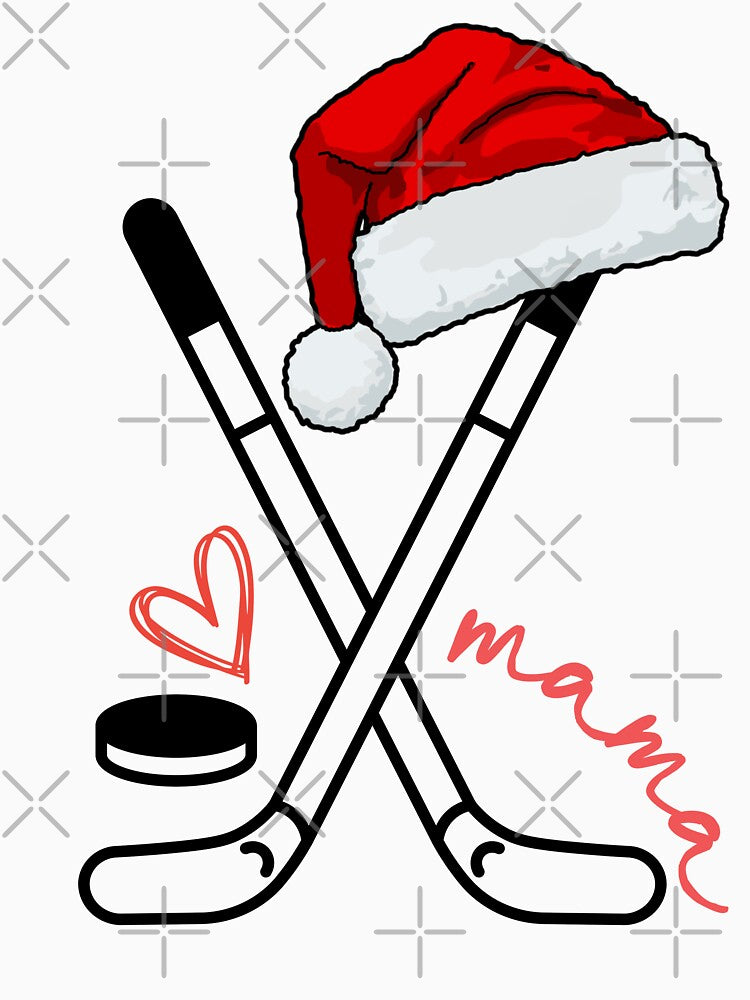 Santa Hockey Mama – Christmas Hockey Mom Shirt by A-Szczesniak