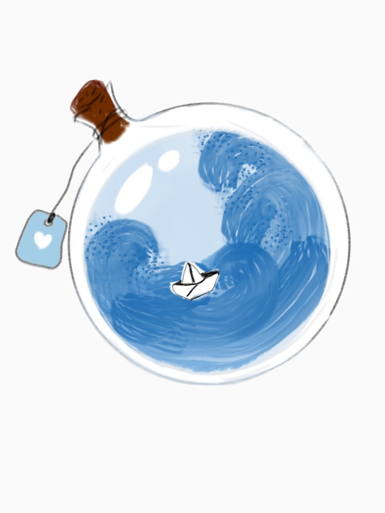 Ocean in a Bottle – Paper Boat Art by LunaArtology