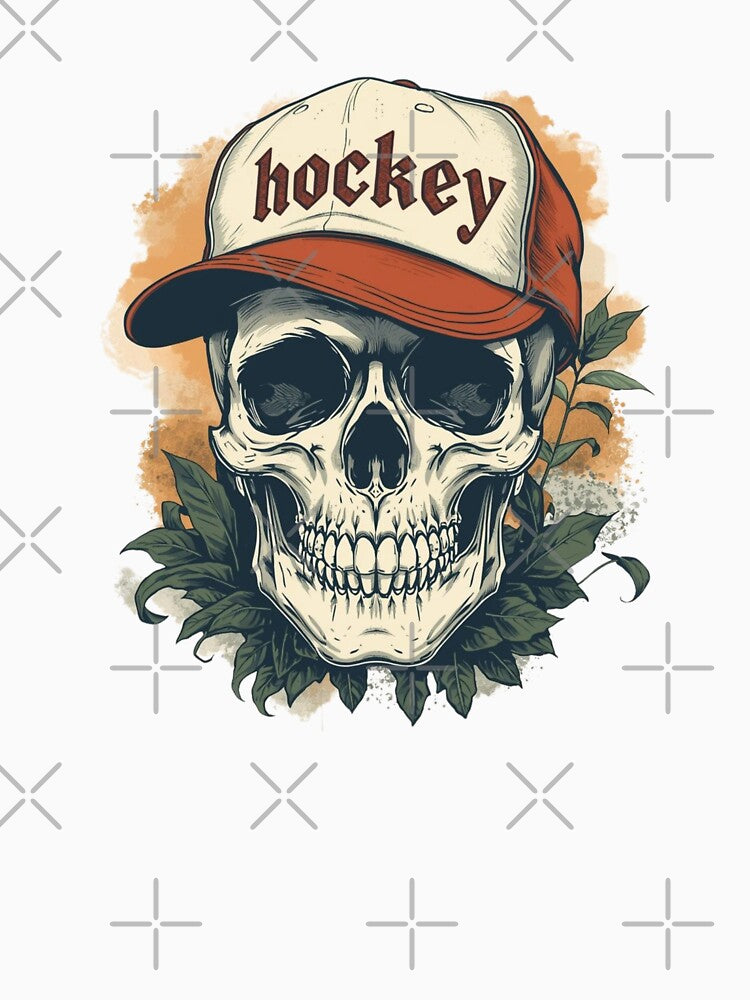 Skull in Hockey Hat Sticker, Winter Sports Magnet by colorleafz