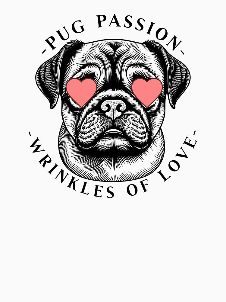Wrinkles of Love - Cute Dog - Cute Pug by BlueCoastPOD