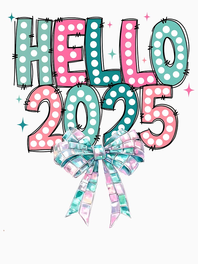 Hello 2025 Coquette, Retro Happy New Year 2025 by Masonbaxter
