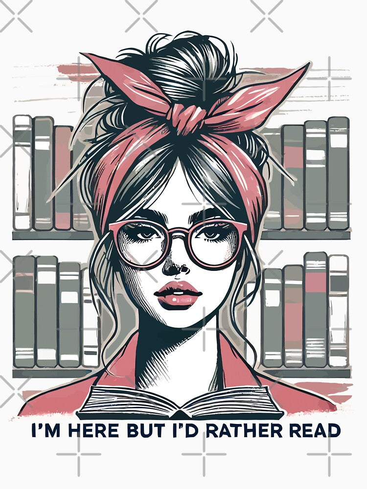 Ironic Girl Design For Retro Book Lovers by LuminOrb