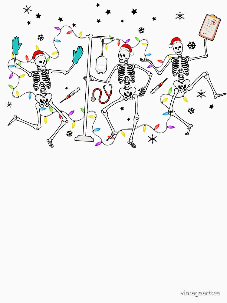 Skeleton Nurse christmas by vintagearttee