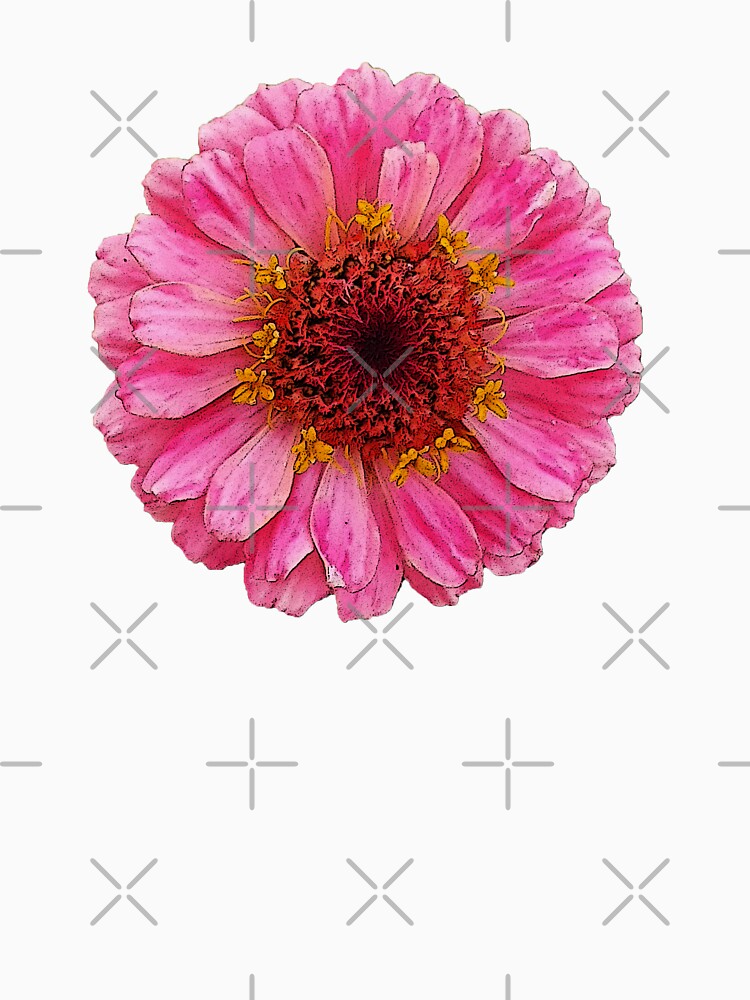 Realistic Pink Zinia Flower by monica-mirt