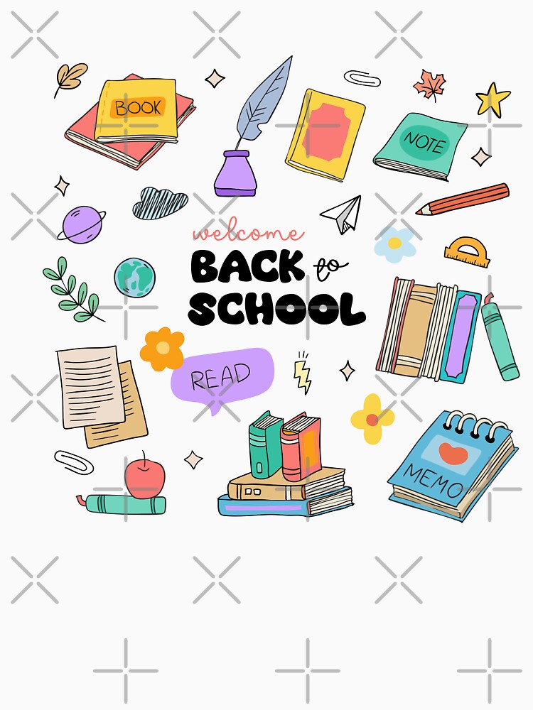 Back to school t-shirt print, sticker, decoration by NatalkaP