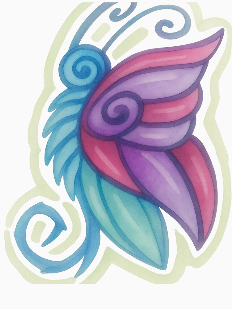 Abstract Butterfly Wing in Pastel Watercolor by Komaxstore
