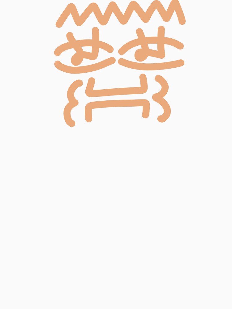 Abstract Peach Doodle Face – Minimalist Hand Drawn Line Art by felipemaldonadoart