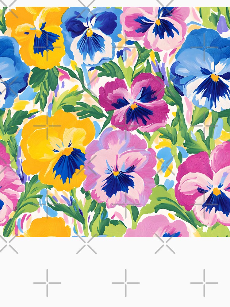 Preppy pansies gouache painting by SophieClimaArt