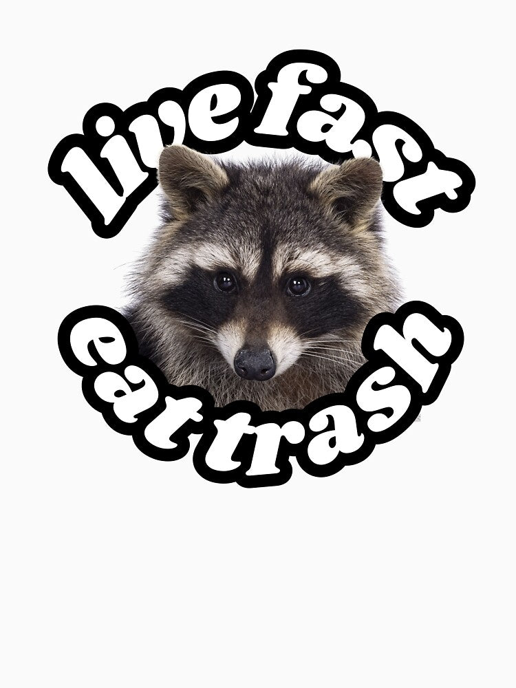 Live Fast Eat Trash Racoon meme by CyberArtistOne