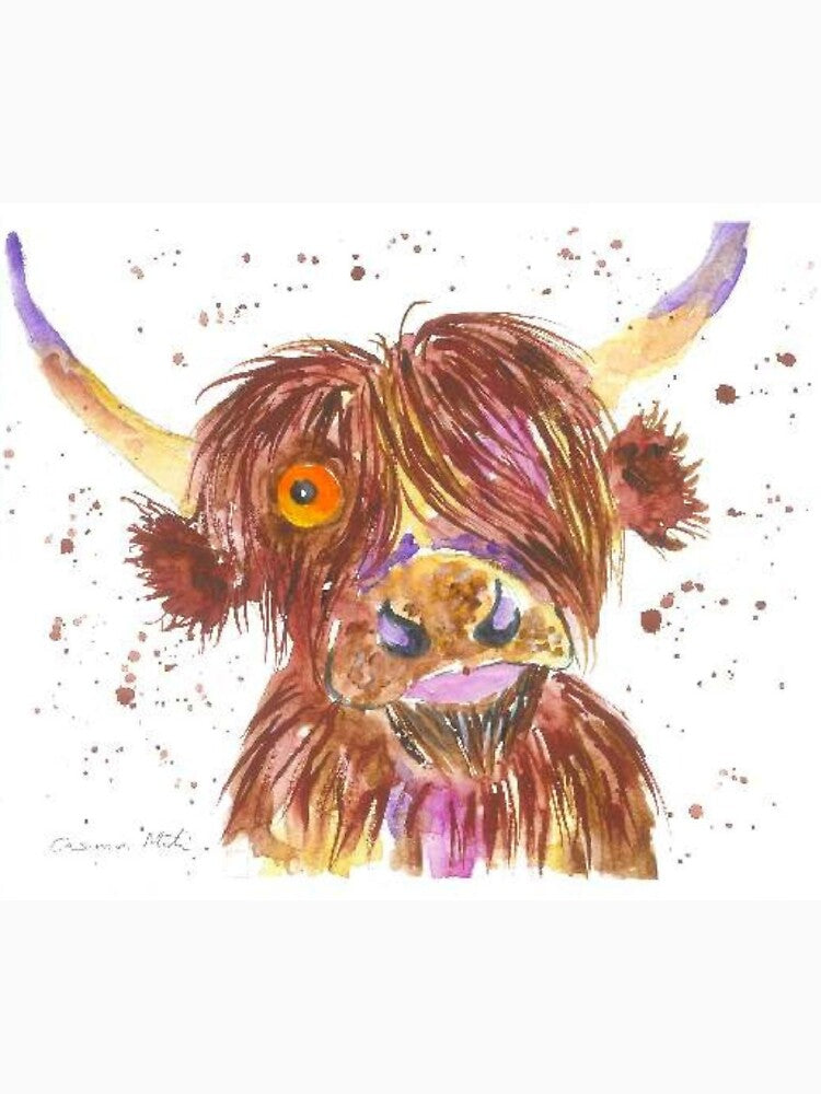 Funny one eye Highland Cow by Casimirasart