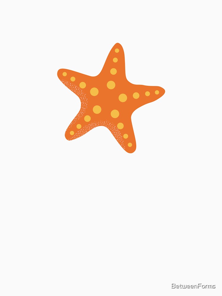 Cute Vibrant Orange Starfish Illustration by BetweenForms