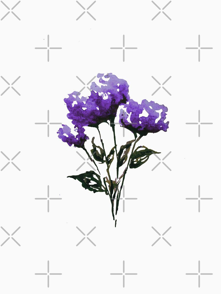 Purple Wildflower Bouquet Watercolor Floral Art by Little Bloom Studio