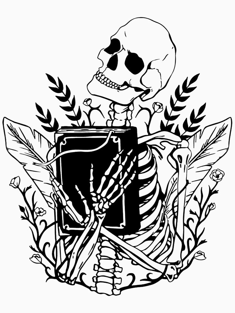 Halloween Librarian Skeleton With Book For Book Lover by palestep-father