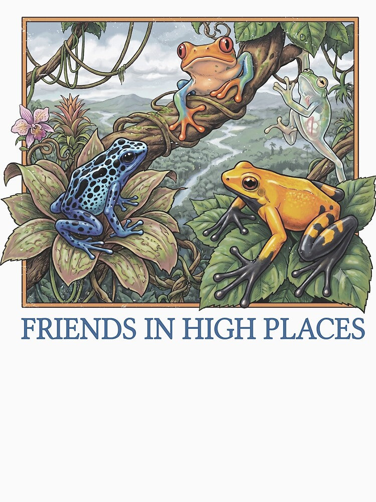 Funny Frog Lovers Shirt Friends in High Places Funny Nature Cottagecore Graphic by LessIsLoud